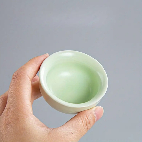 6pc Chinese Travel Tea Set,  Teapot & 4 Cups & Bag - Green - Picture 5 of 10